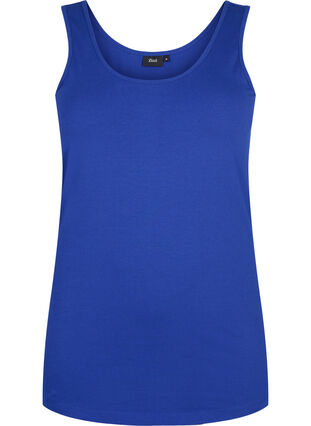 Zizzi Top basique de couleur unie en coton, Sodalite Blue, Packshot image number 0