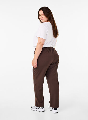 Zizzi FLASH - Pantalon à coupe droite, Chocolate Brown, Model image number 1