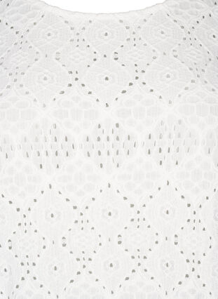 Zizzi Chemisier à manches courtes avec motif de dentelle, Bright White, Packshot image number 2