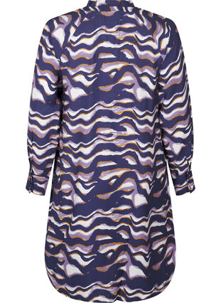 Zizzi Robe mi-longue avec imprimé et forme en A, Naval Academy AOP, Packshot image number 1