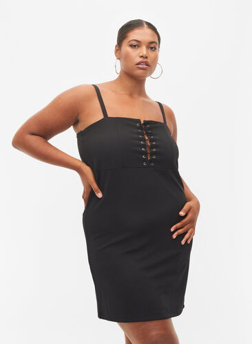 Zizzi Robe bodycon avec détail neige, Black, Model image number 0