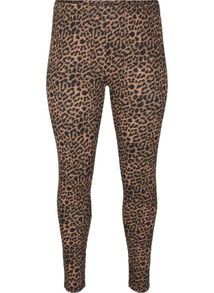 Zizzi Leggings en viscose à imprimé léopard, DARK LEO AOP, Packshot image number 0