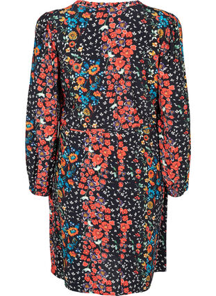 Zizzi Robe à fleurs en viscose, Black Flower, Packshot image number 1