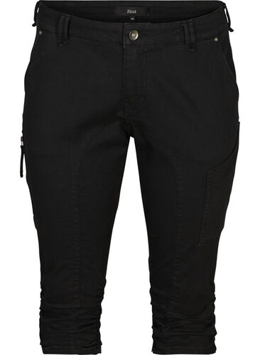 Zizzi Jean capri coupe slim avec poches, Black, Packshot image number 0