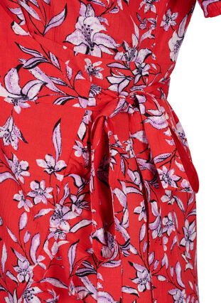 Zizzi FLASH - Robe portefeuille à manches courtes, Poinsettia Flower, Packshot image number 3