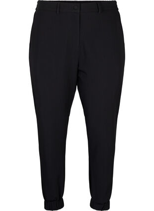 Zizzi Pantalon avec taille et cheville élastiques, Black, Packshot image number 0