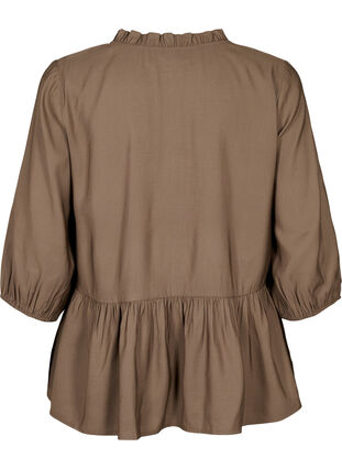 Zizzi Blouse en viscose avec boutons et manches 3/4, Morel, Packshot image number 1