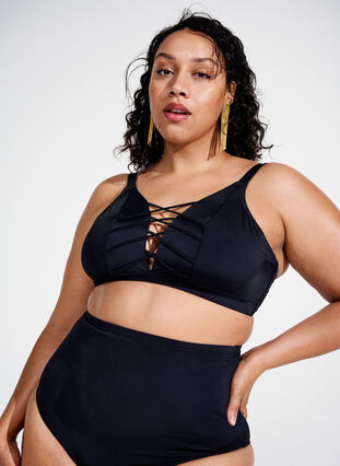 Zizzi Bas de bikini avec taille extra haute, Black, Image image number 0