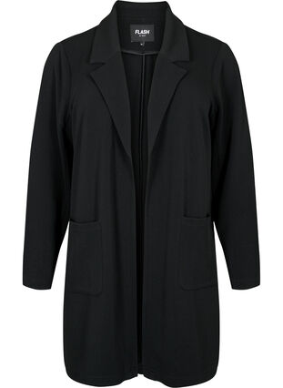 Zizzi FLASH - Blazer long avec des poches, Black, Packshot image number 0