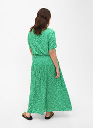 FLASH - Jupe longue en viscose avec smocks, Bright Green Wh.AOP, Model