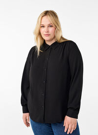 Chemise de couleur unie, Black, Model