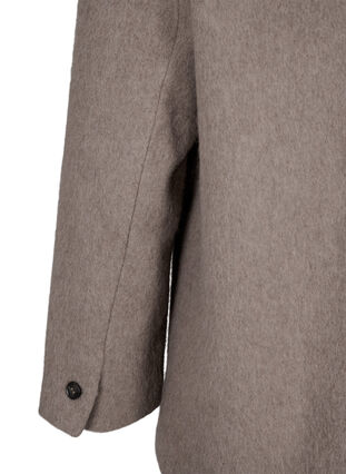 Zizzi Blazer en laine à texture brossée, Desert Taupe Mel., Packshot image number 3