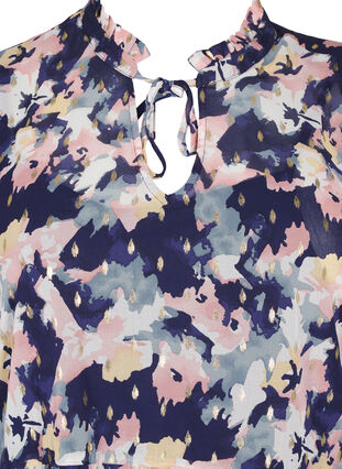 Zizzi Tunique à imprimé floral et lurex, Night Sky AOP Flower, Packshot image number 2