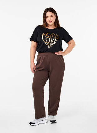 Zizzi FLASH – T-shirt imprimé, Black Gold Faith, Model image number 2