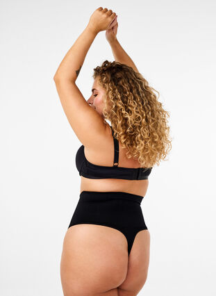 Zizzi String sans coutures de taille classique, Black, Model image number 1