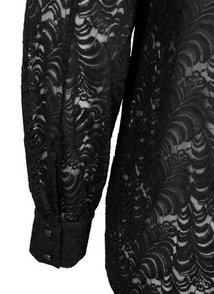 Zizzi Blouse en dentelle à manches longues, Black, Packshot image number 3