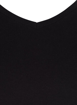 Zizzi T-shirt basique en coton de couleur unie, Black, Packshot image number 2