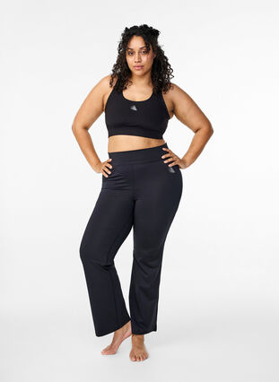 Zizzi Pantalon de sport évasé, Black, Model image number 2