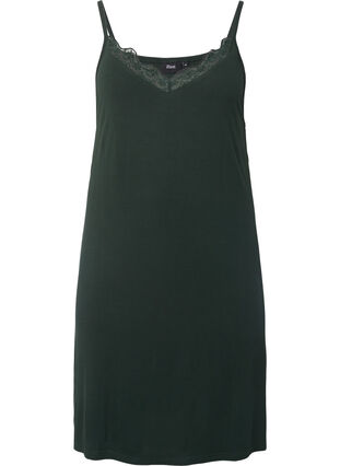 Zizzi Chemise de nuit avec bord dentelle en viscose, Scarab, Packshot image number 0