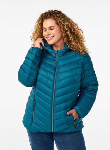 Zizzi Veste légère à capuche, Legion Blue, Model image number 0