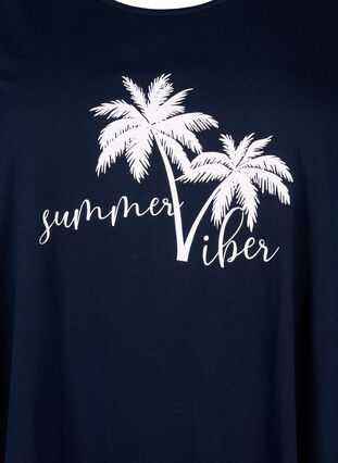 Zizzi Top en coton avec forme en A, Navy B. W. Summer, Packshot image number 2