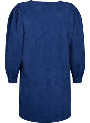 Zizzi Robe courte en velours à manches longues, Sodalite Blue, Packshot image number 1