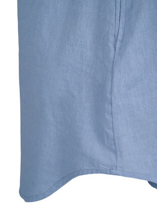 Zizzi Tunique à manches courtes en coton mélangé avec du lin, Faded Denim, Packshot image number 3