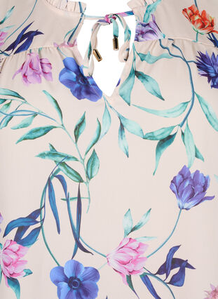 Zizzi Haut floral avec attache, Buttercream Blue Fl., Packshot image number 2