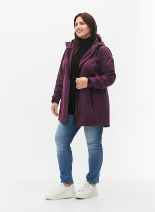 Zizzi Veste courte en tissu souple avec poches, Hortensia, Model image number 2