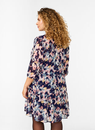 Zizzi Tunique à imprimé floral et lurex, Night Sky AOP Flower, Model image number 1