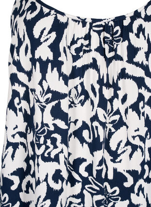 Zizzi Robe à bretelles en viscose avec imprimé, Navy Bl. Ethnic AOP, Packshot image number 2