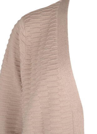 Zizzi Cardigan en tricot en mélange de coton et de viscose, Simply Taupe, Packshot image number 2