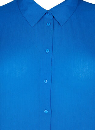 Zizzi Robe chemise à manches courtes en viscose, Victoria blue, Packshot image number 2