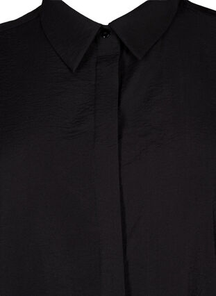 Zizzi Chemise longue en viscose à manches courtes, Black, Packshot image number 2