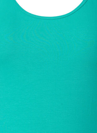 Zizzi Top basique de couleur unie en coton, Aqua Green, Packshot image number 2