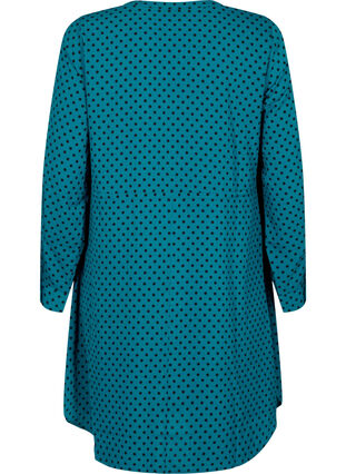 Zizzi Robe imprimée avec cordon à la taille, Shaded Spruce Dot, Packshot image number 1