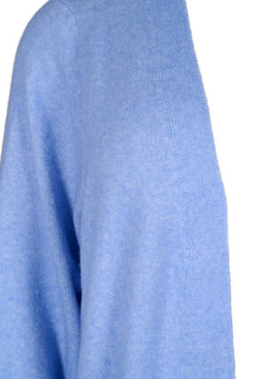 Zizzi Long cardigan tricoté avec poches, Cornflower Blue Mel., Packshot image number 2