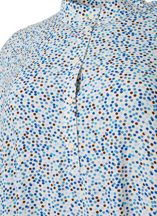 Zizzi Robe en viscose à pois avec boutons, Blue Dot AOP, Packshot image number 2