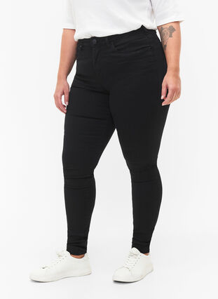 Zizzi Jean Amy super slim avec taille haute, Black, Model image number 2