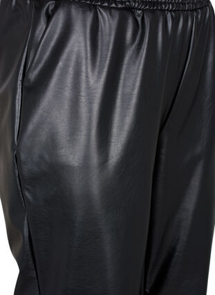 Zizzi Pantalon en simili-cuir avec poches, Black, Packshot image number 2