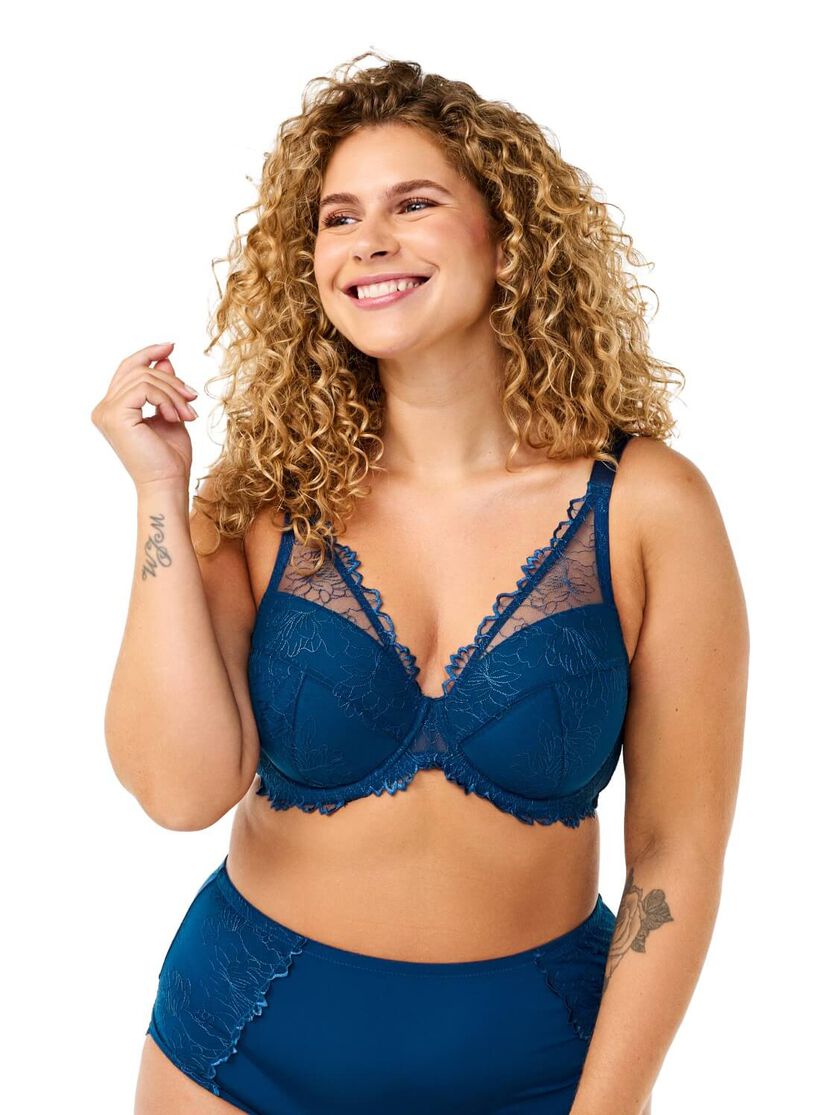 Zizzi Soutien-gorge en dentelle avec armatures et rembourrage, , Model, 1