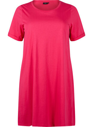 Zizzi Robe t-shirt en coton, Bright Rose, Packshot image number 0