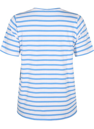 Zizzi T-shirt rayé en coton biologique, Marina Stripe, Packshot image number 1