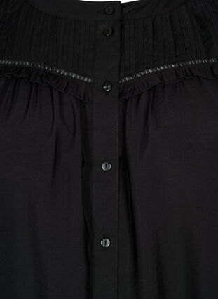 Zizzi Chemise blouse avec volants et plis, Black, Packshot image number 2