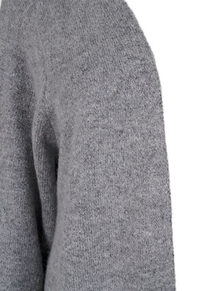 Zizzi Long cardigan tricoté avec poches, Medium Grey Melange, Packshot image number 2