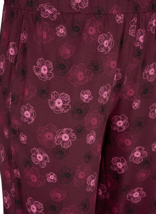 Zizzi Pantalon de pyjama en coton avec imprimé, Fig Flower AOP, Packshot image number 2