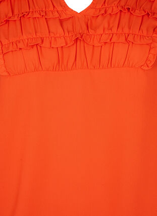 Zizzi Blouse à manches longues avec des détails froncés., Orange.com, Packshot image number 2