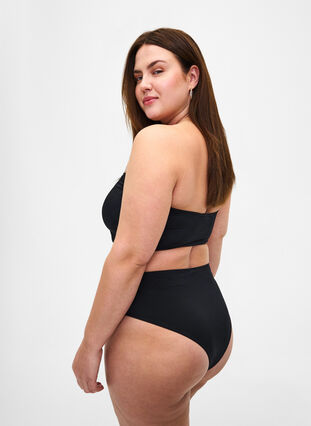 Zizzi Bas de bikini de couleur unie avec taille régulière, Black, Model image number 1
