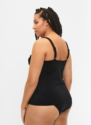 Zizzi Tankini drapé, Black, Model image number 1