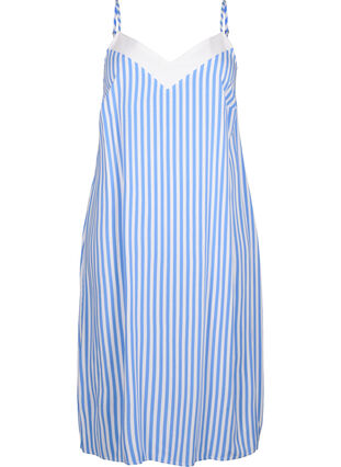 Zizzi FLASH - Robe à bretelles rayée en viscose, L. Blue White Stripe, Packshot image number 0